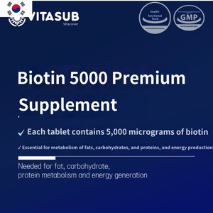 VITASUB Biotina 5000 Premium 500mg X 30 Tabletas, Alimento Funcional Natural para Adultos, Salud, Energía, Cuidado de la Piel, Apoyo para la Anemia, Vitamina B7 - Product Image 4