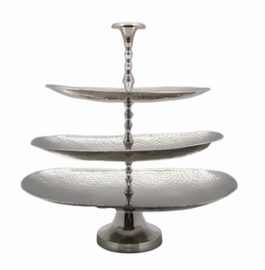 Premium <b>3</b> <b>Tier</b> Stainless Steel <b>Cake</b> <b>Stand</b> Handmade Hammered Finish Multi Layer Dessert Display <b>Stand</b> Elegant Tabletop Accent - Product Image 1