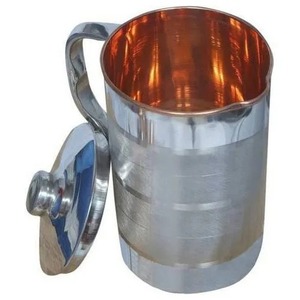 Jarra de cobre puro hecha a mano de alta calidad, ecológica, para bebidas, de Crescent Crafts, para fiestas. - Product Image 4