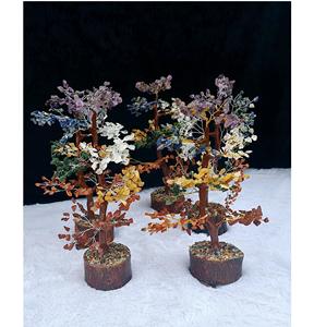 Arbre de Vie aux Sept Chakras, Ornement Spirituel Décoratif en Cristal et Pierres Précieuses pour la Maison et le Bureau - Product Image 1