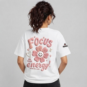 T-shirt imprimé pour femme, coupe oversize, motif graphique, manches courtes, style streetwear décontracté, en mélange de coton doux, vêtement tendance - Product Image 2