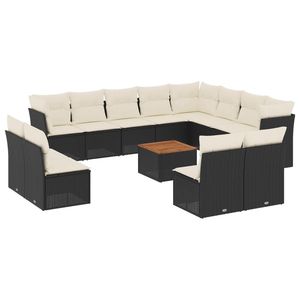 Ensemble de canapés de jardin blanc crème et noir - Product Image 2