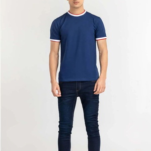 2026 New Arrival Fashion Men's Ringer <b>T</b>-<b>Shirt</b> 100% Cotton Ribbed <b>Neckline</b> Heavy Thick Athletic Gym Training 300g Eco-Friendly - Product Image 4