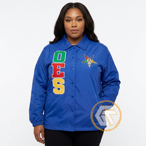 Customized Order GREEK TREASURES Women's Eastern Star Letter Polyester Embroidered Windproof Waterproof Breathable <b>Summer</b> <b>Jacket</b> - Product Image 3