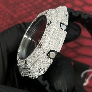 Reloj Cuadrado de Lujo Unisex de Acero Inoxidable con Bisel de Diamantes, Cristal de Zafiro, Esfera Analógica-Digital de 41 mm, Correa de Acero Inoxidable, Cuarzo - Product Image 3