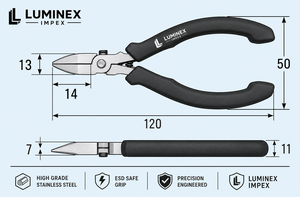 LUMINEX IMPEX <b>Long</b> <b>Nose</b> Stainless Steel Lightweight Jewelry Making Pliers for Bracelet Making & DIY for Jewelry Polishing - Product Image 4
