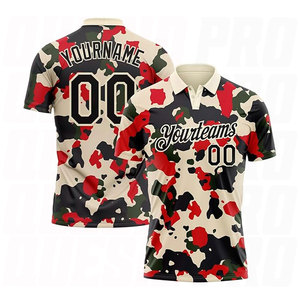 Custom Printed Sublimation Digital Full Print Golf Polo Shirts Embroidered Moisture-Wicking Performance Camo <b>Bowling</b> Jerseys - Product Image 2