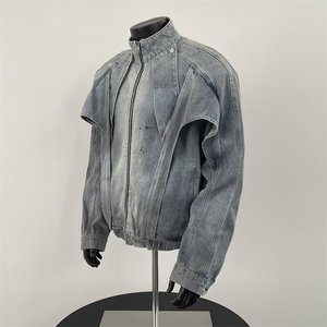 Mens Oversized <b>Denim</b> Jacket Relaxed Street Fashion Loose Fit Washed Jean Outerwear Casual Daily Layer <b>Coat</b> - Product Image 3