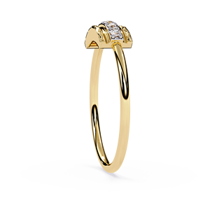 Anillos minimalistas de oro macizo de 14k con diamantes de corte redondo para mujer, para regalo, compromiso, aniversario, boda - Product Image 4