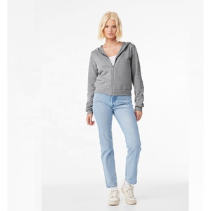 Bella Canvas Athletic Heather 7539, SUDADERA CON CREMALLERA COMPLETA PARA MUJER, Sudadera con capucha de lana de longitud media, sudadera con cremallera Harajuku para mujer - Product Image 4