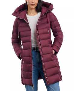 Manteau d'hiver long matelassé de qualité supérieure Solid Trader Deluxe, texture lisse, parka longue pour femme - Product Image 3