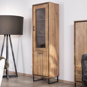 Colonne en verre de style industriel Vandana Royal Grain en acacia Baltik avec verre teinté brun - Product Image 6