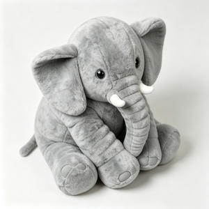 Elefante de peluche personalizado para bebés, elefante de peluche grande con orejas caídas, juguete de peluche de elefante gris, elefante de peluche sentado - Product Image 6