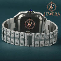 Montre de luxe de haute qualité pour homme, style hip-hop, en acier inoxydable, entièrement sertie de moissanite, mouvement mécanique analogique, verre, 41 mm, premium