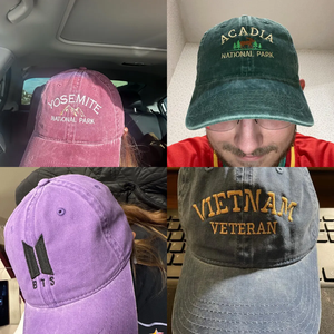 Sombrero bordado personalizado 6 o 5 paneles gorra de papá bordado borde curvo gorras de béisbol de mezclilla y sombreros texto personalizado su logotipo - Product Image 2