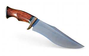 Couteau utilitaire artisanal sur mesure à lame fixe en acier inoxydable pour l'extérieur, finition texturée bicolore, manche en bois de rose - Product Image 2