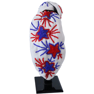 Diadema Acolchada Patriótica Roja y Azul con Diseño Exclusivo, Ideal para Fuegos Artificiales Festivos y el Día de la Independencia, para Mujeres y Niñas - Product Image 1