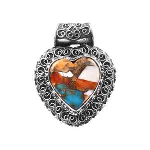 Agate naturelle d'huître et turquoise sertie en argent sterling, bijoux unisexes faits à la main en pierres précieuses pour femmes, vente en gros, haute qualité - Product Image 2
