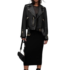 Chaqueta de Cuero de Búfalo Auténtico para Mujer, Chaqueta de Motociclista de Invierno, Abrigo de Cuero Genuino de Búfalo, Fabricación OEM - Product Image 4