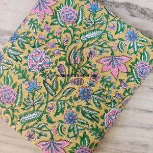 Tela de Algodón Cambray Estampada a Bloques 60x60, Tela de Algodón con Estampado Tradicional Jaipuri - Product Image 6