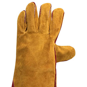 Two Layer Cowhide Welder Lengthened Protective Sweat Absorbing Electric Welding Tig Grinding Leather Gloves for Welding - Product Image 5