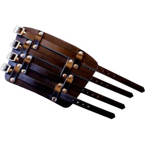 <b>Leather</b> <b>Wrist</b> Ankle <b>Cuffs</b> Collar 5 Pcs Set Lockable Buckles Bondage Luxury Style Set - Product Image 6