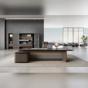 โต๊ะทำงานผู้บริหาร HPL ทนทาน โครงสร้างไม้อัดเกรด E1 ชุดโต๊ะทำงานแบบโมดูลาร์ขนาดใหญ่ สำหรับมืออาชีพ - Product Image 3