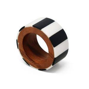 Ensemble de porte-serviettes ronds en bois et résine, élégant et simple, fabriqué par un fournisseur, à un prix incroyable pour une utilisation sur les tables d'hôtel. - Product Image 2