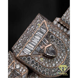 DMK 925 Sterling <b>Silver</b> GIA Certified Lab Grown Moissanite <b>Initial</b> Pendant <b>Necklace</b> 18k Gold & Rhodium Plated Hip Hop Jewelry - Product Image 4