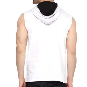 Customized Design Men <b>Sleeveless</b> <b>Hoodies</b> Heavyweight Eco-Friendly Knitted Gym Fitness Hooded <b>Sleeveless</b> - Product Image 4
