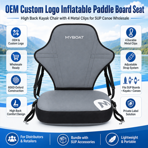 Siège gonflable personnalisé OEM pour planche à pagaie, chaise de kayak à dossier haut avec 4 clips métalliques pour <span class=keywords><strong>SUP</strong></span> et canoë – Vente en gros - Product Image 1