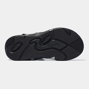 Sandalias Casuales con Entresuela Negra y Verde Oliva, Diseño de Tiras Cruzadas con Serigrafía - Product Image 3