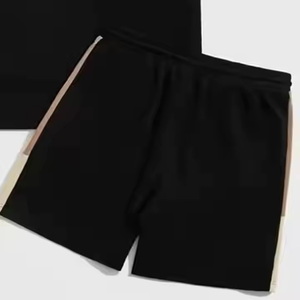 Conjunto de Camiseta de Manga Corta con Bloques de Color para Hombre y Pantalones Cortos, Cuello Redondo, Cintura Elástica, Ropa Casual Transpirable - Product Image 4