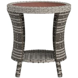 Tavolino da Caffè Grigio Misto per Esterni, Tavolino Laterale per Terrazza e Giardino, Solo Arredamento da Patio - Product Image 5