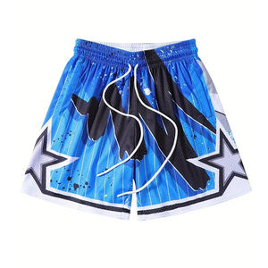 Shorts de basketball sportifs tendance, en tissu mesh léger et respirant avec imprimé géométrique – Nouvelle collection du meilleur fournisseur - Product Image 1