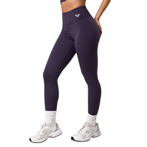 Leggings de fitness pour femmes, taille haute, extensibles, longueur intégrale, couleur violette, confortables, pour le yoga, la course à pied, l'entraînement, vêtements de sport - Product Image 2