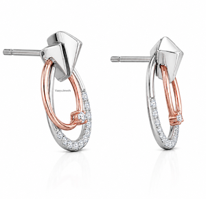 Pendientes de Diamantes de Oro Macizo para Mujer, Chapados en Oro Rosa, Corte Brillante Redondo, Joyería Minimalista, 10K, 14K, 18K, Plata 925, 935 - Product Image 3