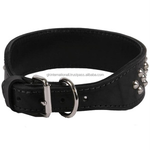 Kişiselleştirilmiş oval şekil geniş deri köpek tasması <span class=keywords><strong>2</strong></span> varyant renk tasarlanmış <span class=keywords><strong>3</strong></span> sıra çelik çiviler ve nikel kaplama rulo toka - Product Image 2