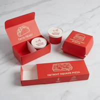 Boîtes à pizza avec compartiment latéral et séparateur, impression CMYK