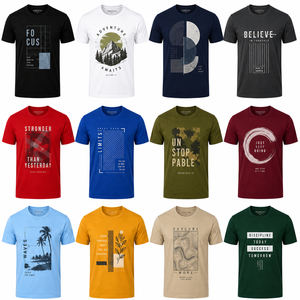 เสื้อยืดคอกลมแขนสั้นสีน้ำเงินกรมท่าสำหรับผู้ชาย Elementa ผ้าเจอร์ซีย์คอตตอน 100% ทรงปกติ สวมใส่สบาย ระบายอากาศได้ดี พิมพ์ลายด้วยเทคนิค Heat-Transfer - Product Image 3