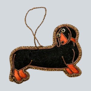 Ethnic Dog Zari Wall Hanging | Handmade Beads & Fabric <b>Ornament</b> | Home, Wedding & Party Décor - Product Image 3