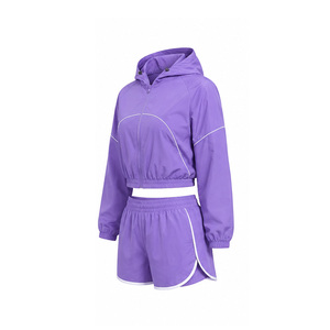 <b>Women</b> Hooded Printed Breathable Nylon Lightweight Streetwear Fitness Tracksuit OEM ODM Custom Sportswear - Product Image 6