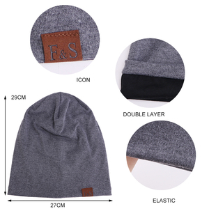 Gorro Unisex Rojo Sólido Estilo Slouchy con Parche de Cuero, Gorro de Invierno de Algodón - Product Image 5