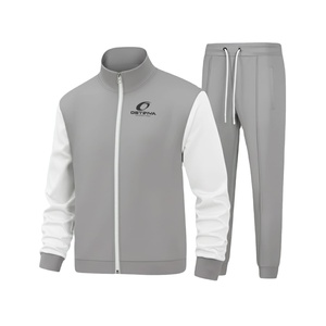 2026 Top Trending Men Drawstring Winter Solid Tracksuit Set Spandex/Polyester Heavyweight Casual <b>Stand</b> Collar Soft Fabric - Product Image 1