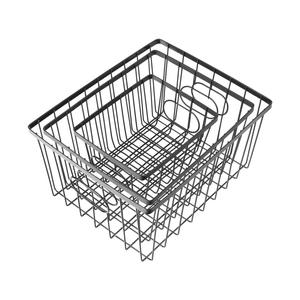 Cesta de Almacenamiento Compacta de Metal Negro, Organizador de Baño Resistente - Product Image 4