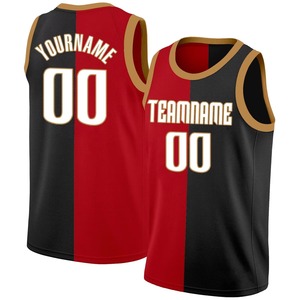 Camisetas de Baloncesto Personalizadas en Negro, Rojo y Marrón, Sublimadas, Transpirables, al por Mayor, para Hombre - Product Image 1