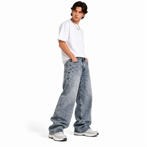Jeans Anchos Vintage Lavados para Mujer y Hombre, Pantalones de Mezclilla de Corte Holgado, Ropa Retro Urbana, Venta al Por Mayor de Fábrica - Product Image 3