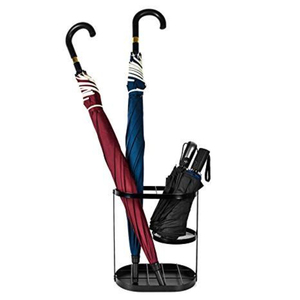 Porte-parapluie décoratif moderne en fer carré, thermolaqué, durable, avec design cannelé, pour la maison, l'hôtel et les espaces de vie - Product Image 4