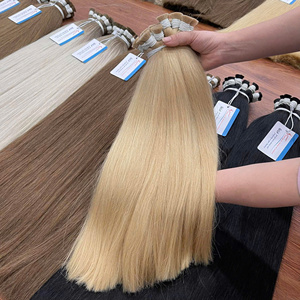 Extensiones de cabello natural a granel liso doble normal, extensiones de cabello crudo real vietnamita, sin enredos de vendedores listos para enviar - Product Image 4