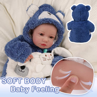 Poupées Reborn Garçon Babeside Carina 20 Pouces, Bébé Réaliste en Vinyle et Tissu, Tenue Ours Bleu en Peluche, Fournisseur en Gros